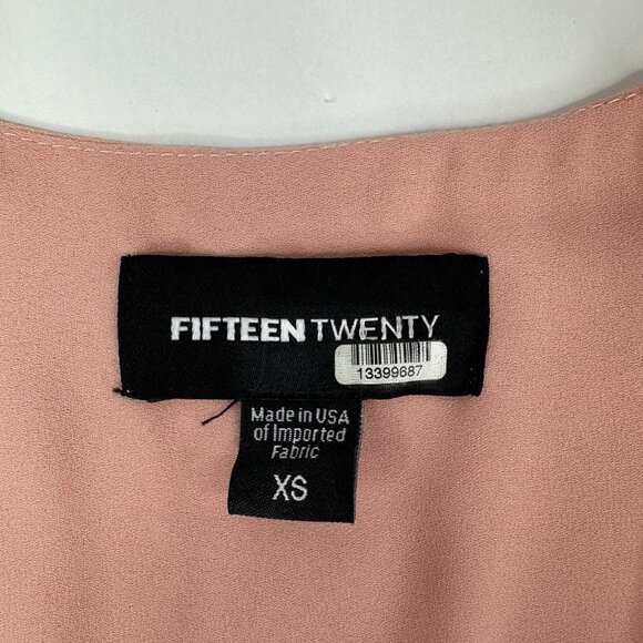 Fifteen Twenty Women's Rose Pink Tie Front Crepe‎ V-Neck Sleeveless Top XS/C36 - Picture 5 of 12